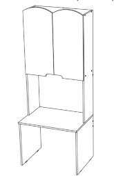  Стол с надстройкой Юниор-3, бриз