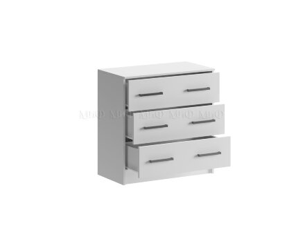 Комод 3 ящика Бася, белый 