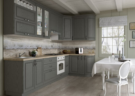 Модульная кухня Палермо (дуб фактурный антрацит) 