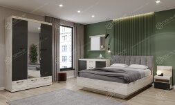 Кровать Соната, Крафт белый / графит