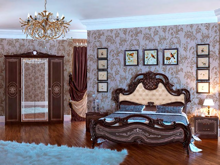 Кровать мягкое изголовье СГ-10 Грация, Орех 