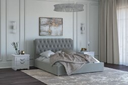 Кровать Белиста, светло-серый (вариант 1)