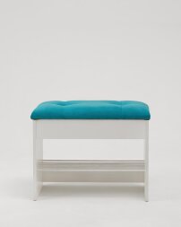 Тумба для обуви Лина, белый / бирюза