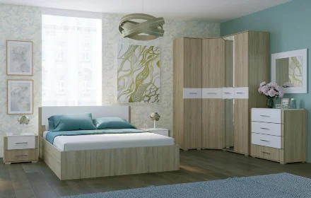 Пенал Бьянка, Сонома / Белый глянец 