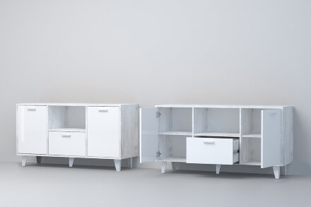 Тумба с 2мя дверями и 1 ящиком на ножках Т-2 ЭГО  