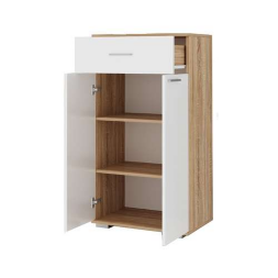 Тумба Италия, Сонома/белый глянец