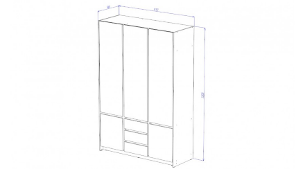 Шкаф 3-х створчатый Бостон, Анкор светлый 