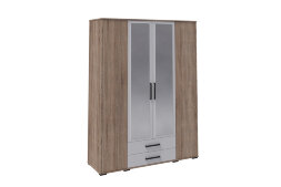 Шкаф 4 двери с ящиками Соната, Дуб сонома/Белый  