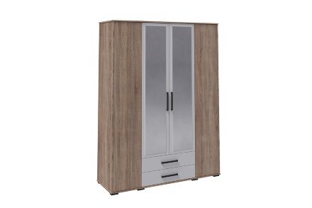 Шкаф 4 двери с ящиками Соната, Дуб сонома/Белый   