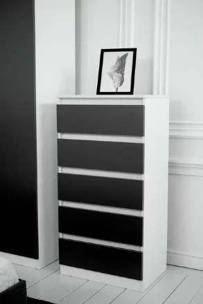 Комод 600 Парус, белый/Графит 