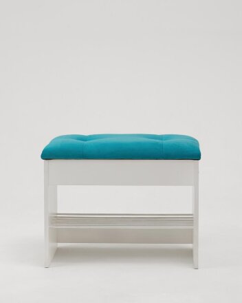 Тумба для обуви Лина, белый / мята 