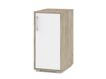 Тумба с дверью Оливия, Серый дуб/Белый 