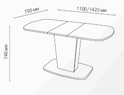 Стол обеденный раздвижной Токио 9, фотопечать