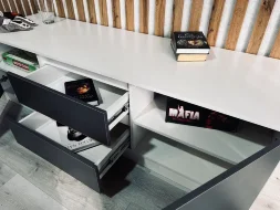 Тумба ТВ большая Парус, белый/Графит