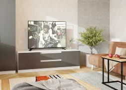 Тумба ТВ большая Парус, белый/Графит