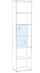 Пенал с витриной Ливорно ЛШ-5, орех донской