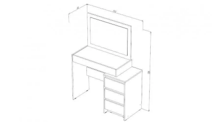 Туалетный столик Бостон, дуб Вотан 