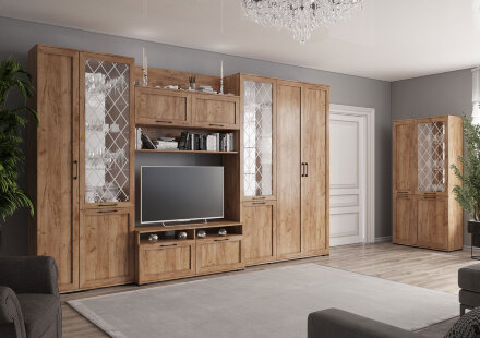 Пенал с витриной СП-4 София, Дуб Крафт Табачный 