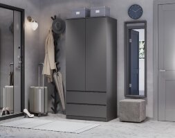 Шкаф 2-х створчатый Симпл, Графит