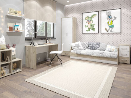 Тумба с ящиками Оливия, Серый дуб/Белый 