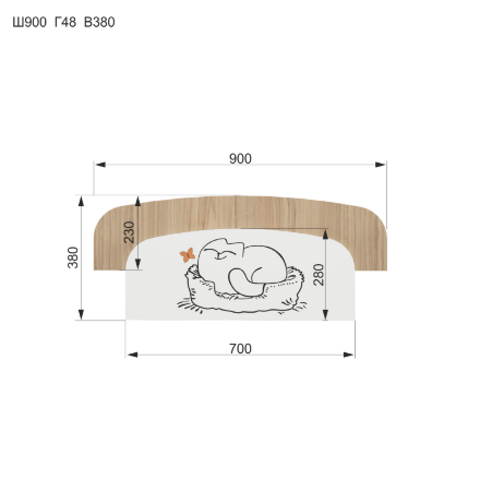 Бортик защитный Кот 