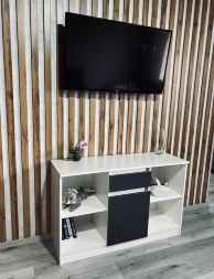 Тумба ТВ малая Парус, белый/Графит