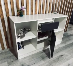 Тумба ТВ малая Парус, белый/Графит