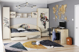 Модульная детская Форсаж, сонома 3