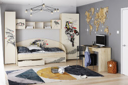 Модульная детская Форсаж, сонома 3