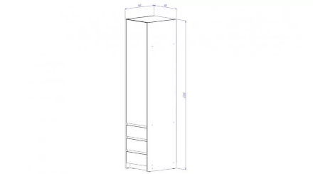 Пенал 3 ящика Бостон, дуб Вотан 