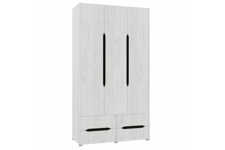 Шкаф трехдверный с ящиками, Вега, Крафт белый 