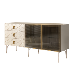 Комод (для гостиной) 1.6 БМКМ-4(Fa) [5] (2 двери стекло) Bogemia Farfalle