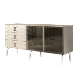 Комод (для гостиной) 1.6 БМКМ-4(Fa) [5] (2 двери стекло) Bogemia Farfalle