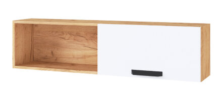 Полка навесная 1200 Квартет-13, Дуб крафт золотой/Белый 