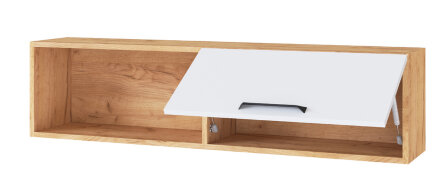 Полка навесная 1200 Квартет-13, Дуб крафт золотой/Белый 