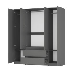 Шкаф 4-х створчатый Симпл, Графит