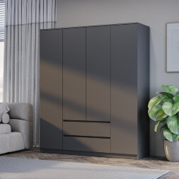 Шкаф 4-х створчатый Симпл, Графит