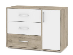 Комод Оливия, Серый дуб/Белый