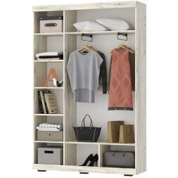 Шкаф Соната ШСЗ-1300, Крафт белый - Антрацит