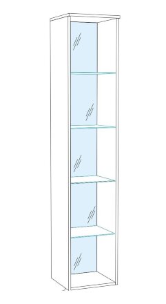 Пенал-витрина Ливорно ЛШ-7, орех донской 