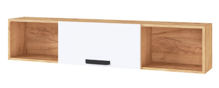 Полка навесная 1450 Квартет-13, Дуб крафт золотой/Белый 