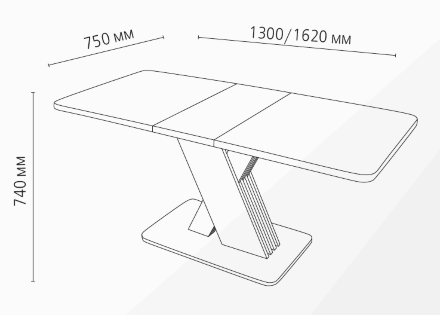 Стол обеденный раздвижной Токио Х 