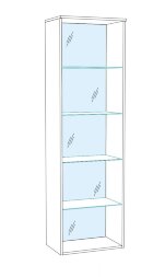 Пенал-витрина Ливорно ЛШ-8, орех донской