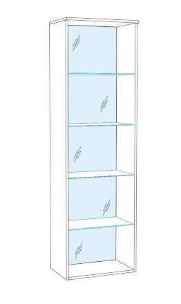 Пенал-витрина Ливорно ЛШ-8, орех донской 