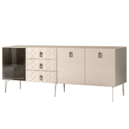 Комод (для гостиной) 2.1 БМКМ-5(Fa) [4] (1 дверь стекло-2 двери лак) Bogemia Farfalle