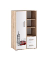 Стеллаж книжный малый Бланка с фотопечатью