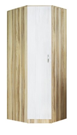 Шкаф угловой, ясень / белое дерево 