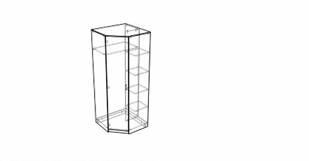 Шкаф угловой, ясень / белое дерево 