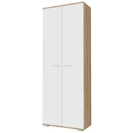 Шкаф 2-х дверный Италия, Сонома/белый глянец 