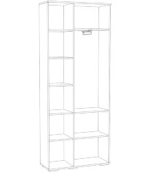 Шкаф комбинированный с зеркалом Ливорно ЛШ-9, орех донской